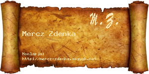 Mercz Zdenka névjegykártya